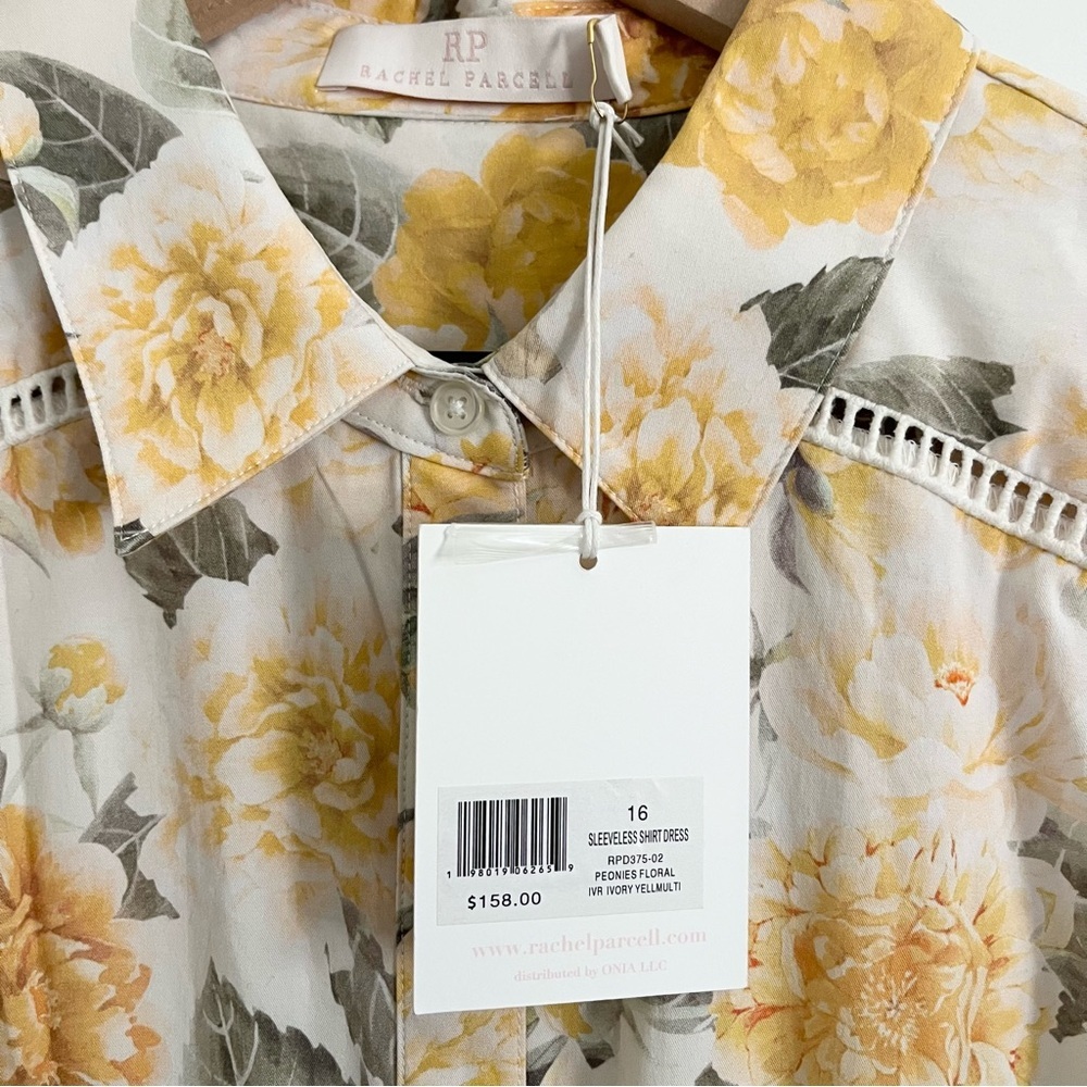 Rachel Parcell Sleeveless Shirt Dress in Peonies Floral - Picture 7 of 8